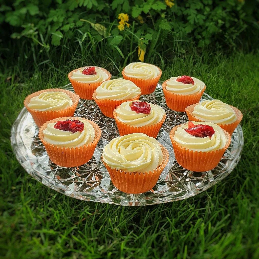 Segmjuka krusbärsmuffins med syrlig färskostfrosting